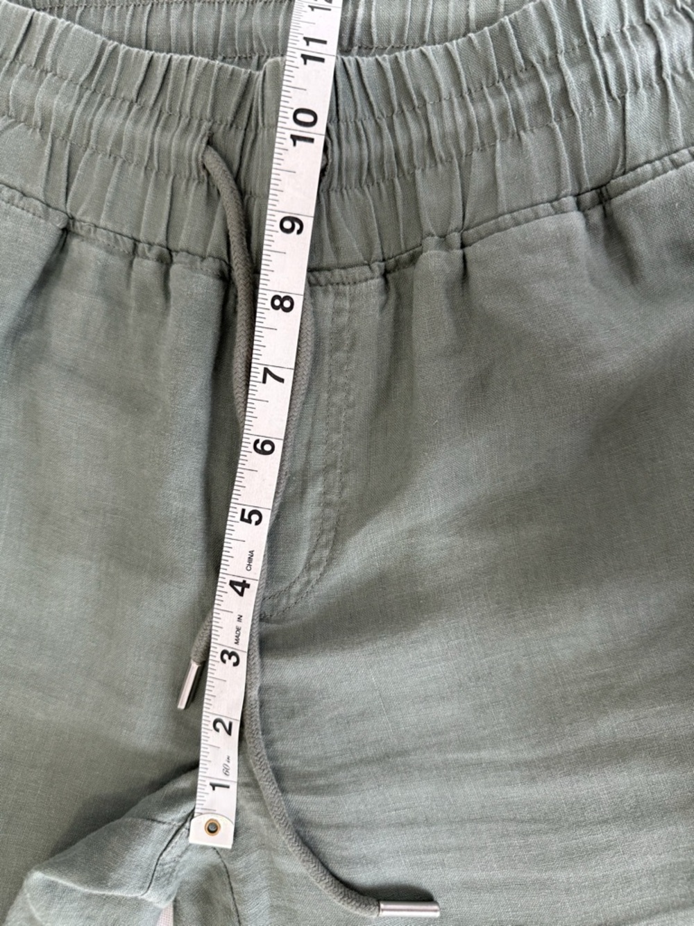 Quince 100% European Linen Pants Women S Sage Green Wide Leg Drawstring Pockets - Picture 6 of 7